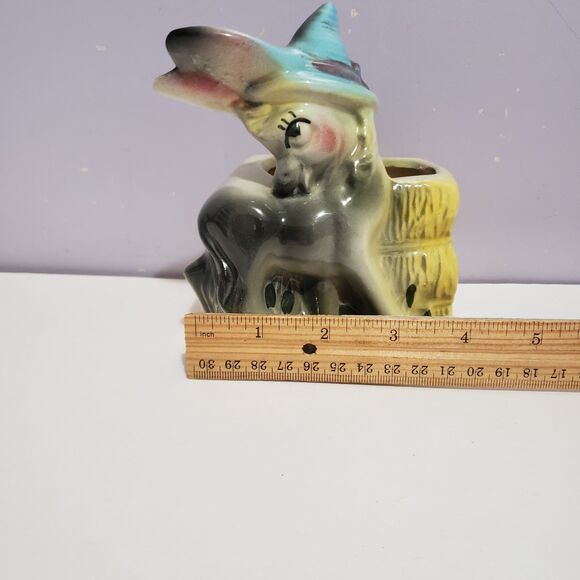 Planter Ceramic Vintage Shy Donkey Home Country Farmhouse Decor 5"×4" - Picture 9 of 9
